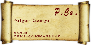 Pulger Csenge névjegykártya